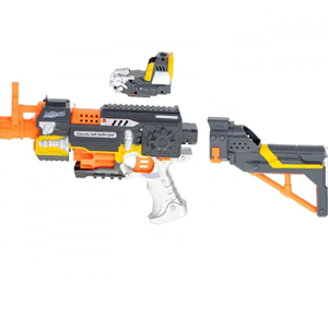تفنگ اسباب بازی بزرگ خاکستری-نارنجی با گلوله های فومی مدل Star Game Gun -اسباب بازی